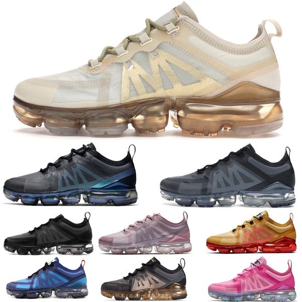 2019 vapormax air max flair Cuscino Uomo Donna Scarpe da corsa scarpe da ginnastica Triple Nero Bianco Leggero e traspirante Designer Mesh Sport Sneakers 36-45