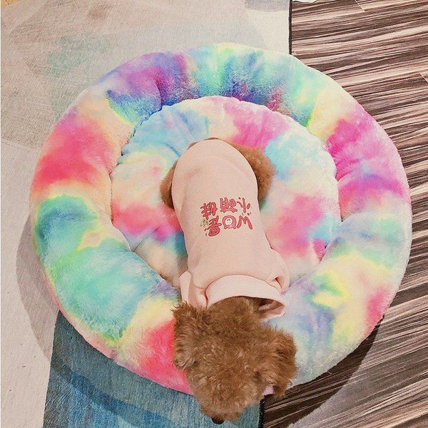 

washable pet dog bed cat round breathable lounger sofa bed for cat dogs super soft plush pads dogs mat warm sleeping blanket