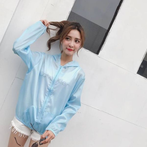 

womens designer sun jacket korean summer slim breathable quick-drying outdoor sun protection clothing solid color translucent, Black;brown
