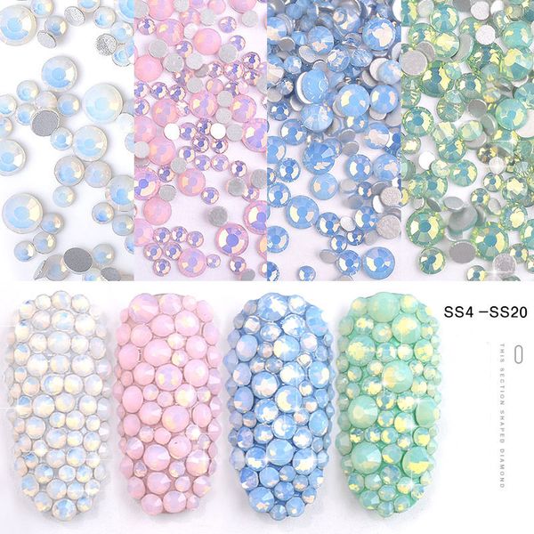 

350pc multi size glass nail rhinestones mixed colors flat-back ab crystal strass 3d charm gems diy manicure nail art decorations, Silver;gold