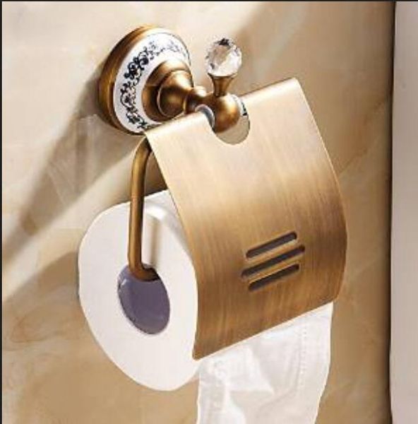 

crystal bathroom toliet paper holder waterproof tissue holder antique brass