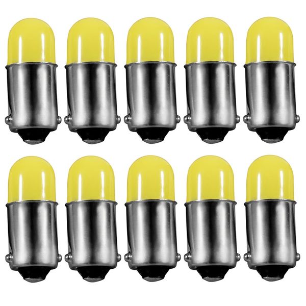 

10pcs t11 363 ba9s cob round 3d led t4w 1 smd car license plate light turn signal bulb parking lights door lamp white 12v 10x