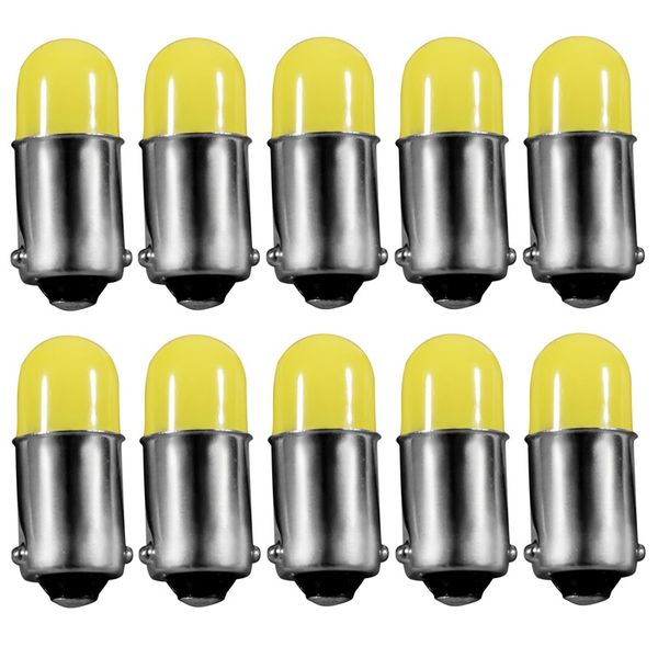 

10pcs t11 363 ba9s cob round 3d led t4w 1 smd car license plate light turn signal bulb parking lights door lamp white 12v 10x