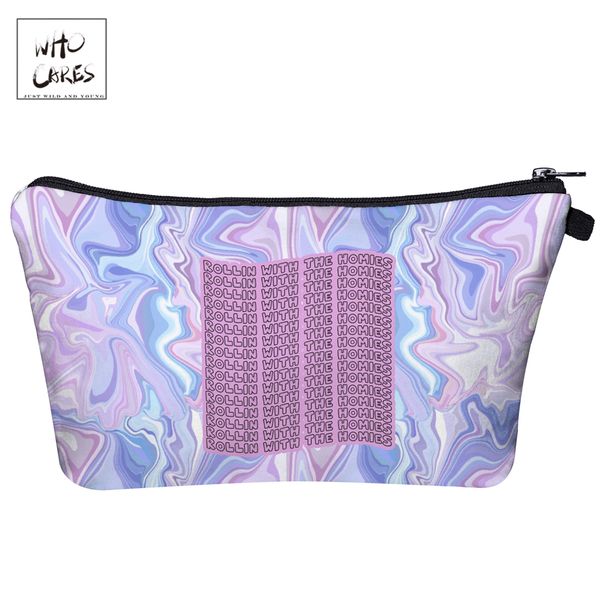 

who cares neon letter 3d printing makeup bags with zipper ladies pouch women cosmetic bag