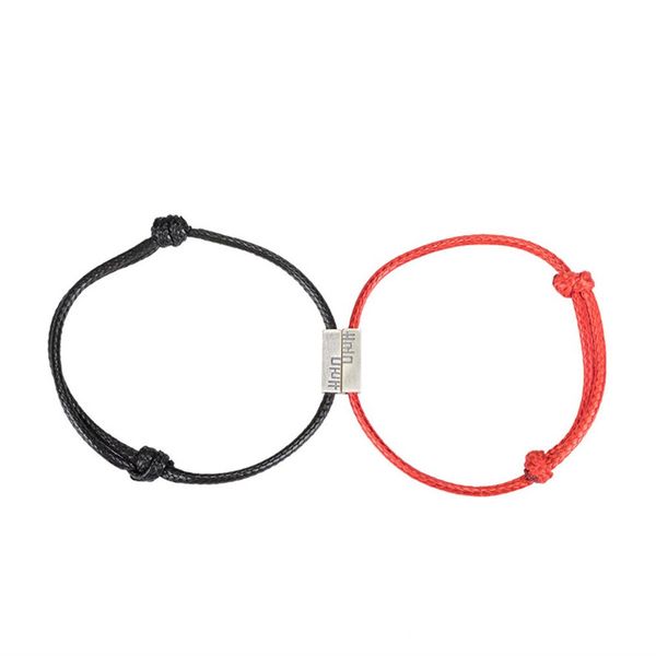 

s925 silver natural pair of hi word bracelets diy handmade retro design men and women jewelry red 2pcs, Golden;silver