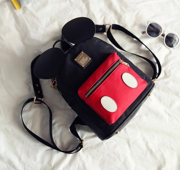 

designer woman backpack nylon black grils school backpack mini travel backpacks fashion kids school rucksack cute mickey backpacks/4