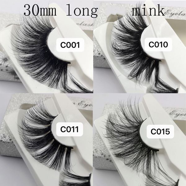 

30mm lashes 100% soft mink hair false eyelashes wispy fluffy lashes eye makeup tools multilayers handmade