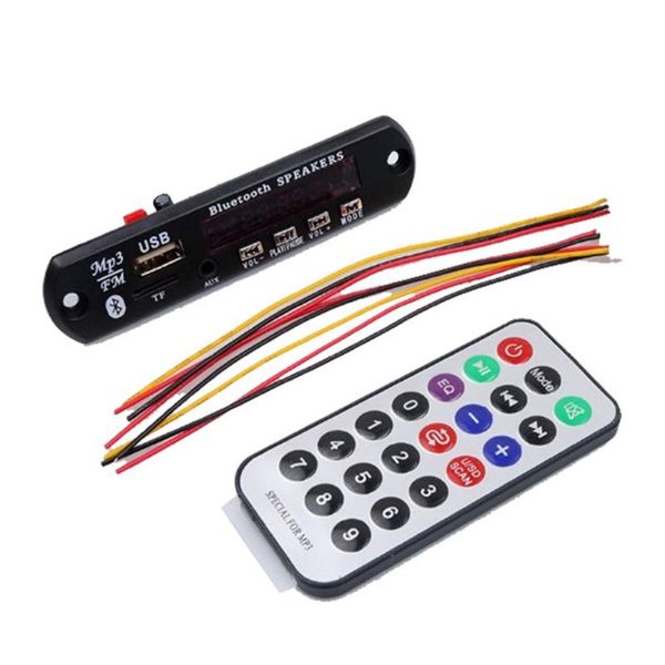 

5v 12v press button hands-usb mp3 wma decoder board digital display automobile wireless bluetooth fm radio aux car audio