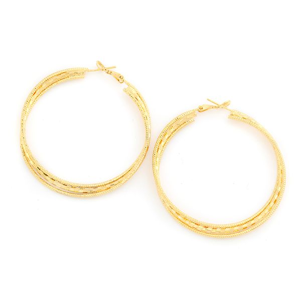 

big round earrings trendy gold color fashion jewelry wholesale 54mm and 62mm diameter large hoop earrings women, Golden;silver