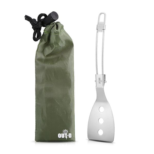 

big spork spoon spatula turner folding portable cooking slice turner camping picnic cookout spatula stainless steel