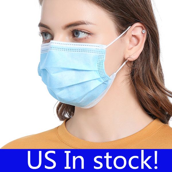 

us in stock 2-5days can receive disposable face masks 3-layer anti dust breathable face mask men and women disposable mask