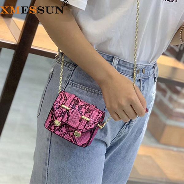 

xmessun женщины snake chain bag 2020 новая модные плечи сумка дама python путешествие кошелек тотализатор ins k07
