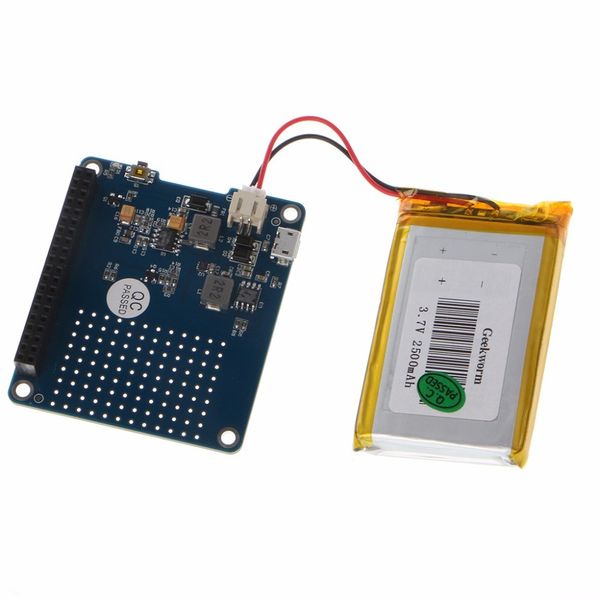 Freeshipping UPS HAT Board Modul 2500mAh Lithium Batterie für Raspberry Pi 3 Modell B/Pi 2B/B+/A+ Z25 Dropship