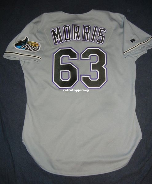 

retro russell #63 jim morris the rookie tampa bay devil jersey mens stitched baseball jerseys, Black;blue