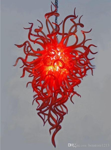 

air shipping 100% mouth blown borosilicate murano glass art chandelier lighting red pendant decorative glass hanging art