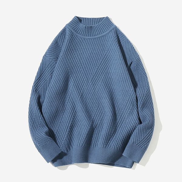 

winter thick warm sweater men o neck irregular stripe sweaters slim fit pullover sueter hombre knitwear pull white, White;black