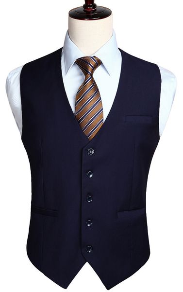 

men's wedding business formal dress vest suit slim fit casual tuxedo waistcoat fashion solid color t5190613, Black;white