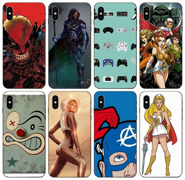 

[tongtrade] retro cartoon mix case for iphone 11 pro x xs max 8s 7s 6s 5s plus samsung j3 huawei p30 p9 lite redmi note 5 pro anti slip case