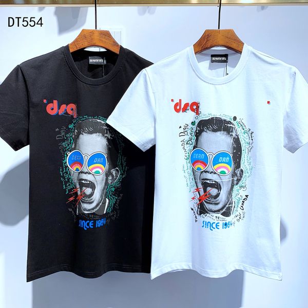 

dsq phantom turtle 2020ss new mens designer t shirt paris fashion tshirts summer dsq pattern t-shirt male 100% cotton 6817, White;black