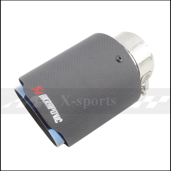 

akrapovic plain weave matte carbon car exhaust system muffler plain tip tail pipes universal straight blue stainless steel trim