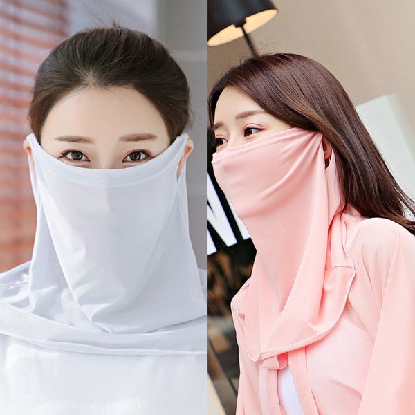 

cq9ty face scarf face mask 38 styles silk chiffon handkerchief outdoor windproof half 2020.women dust-proof sunshade masks scarfshipping, Black