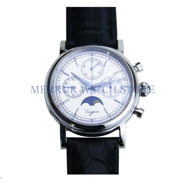 

sugess luminour платье чайка движение moonphase календарь mechnical мужской хронограф, Slivery;brown