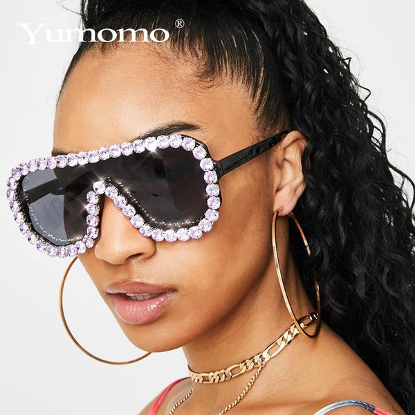 

sunglasses 2020 square colorful diamond women rhinestone retro gradient sun glasses vintage oversized feminino eyeglasses uv400 ch01, Blue