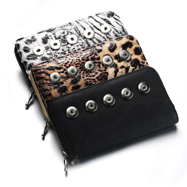 

20cm*10cm simple 5 buttons bag snap button purse genuine leather wallet bags charms jewelry for women fit 18mm snap jewelry 8497, Golden;silver