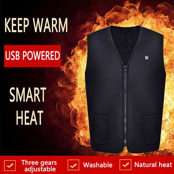 

fashion heating vest winter smart heating vests usb electric underwear warm vest, Black;white