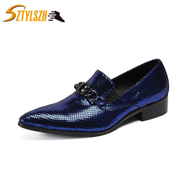 

men's fashion office shoes patent leather men dress shoes blue social sapato male soft leather wedding oxford loafers, Black