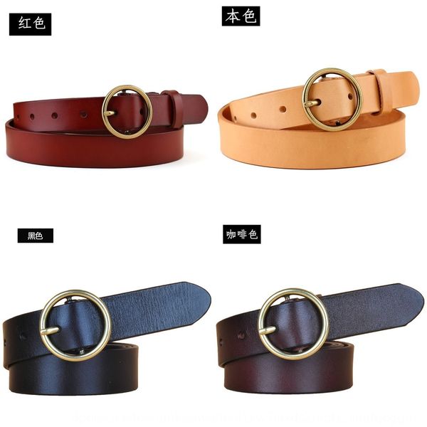 

orotc layer cowhide women's round buckle decorative genuine cream layer cowhide women's round buckle belt decorative belt genuine, Black;brown