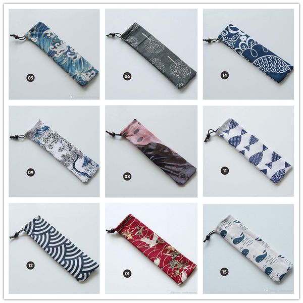 

Japane e tyle portable tableware torage bag travel draw tring cutlery bag portable ca e for traw poon fork knife