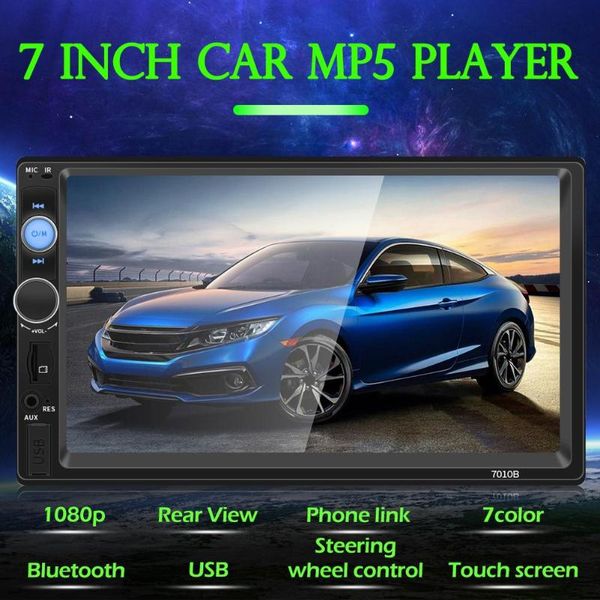 

2 din 7 inch car mp5 multilingual stereo bluetooth tf aux rca rear view usb mobile phone interconnection media receiver