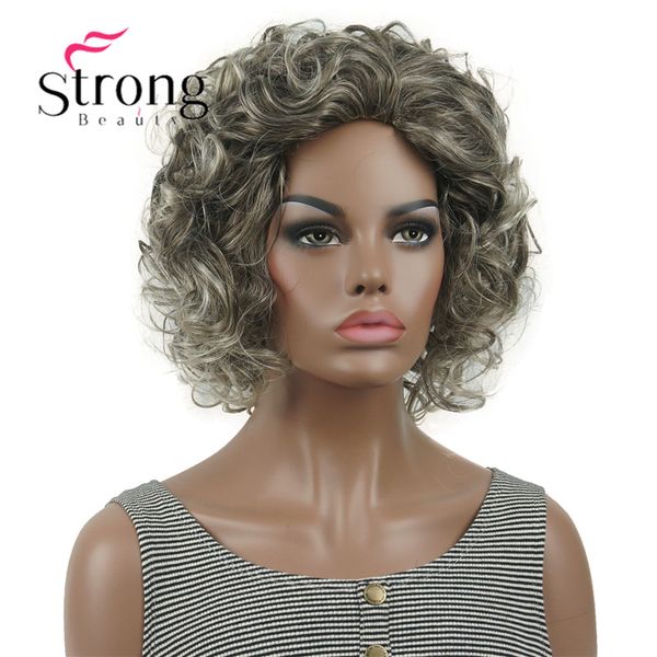 Short Super Curly Brown Root With White Blonde Tip Curly Short