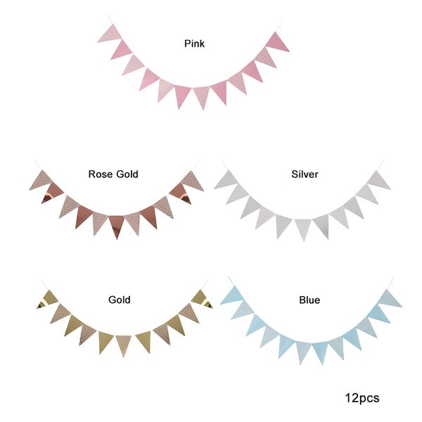 

5m wavy banner paper flag party garland decoration banner bunting wedding event birthday party decorations kids party supplies
