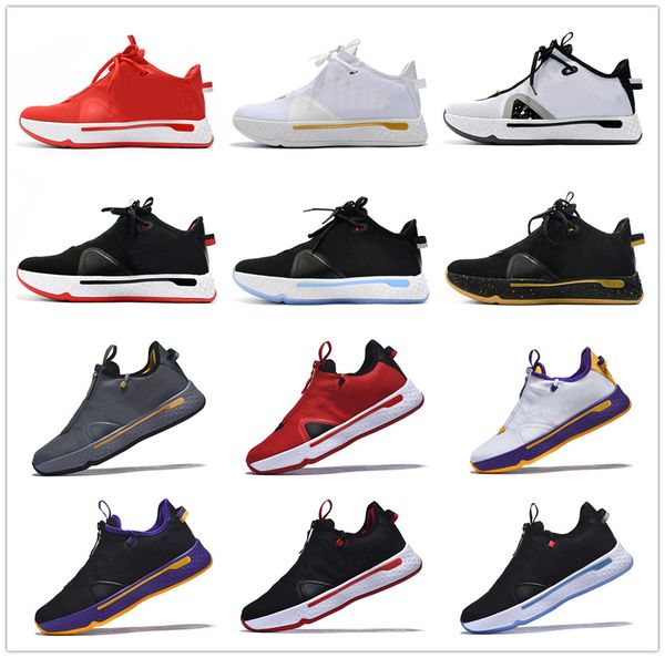 

paulÂ george 4 black white-smoke grey mens basketball shoes low-cut pg 4 zipper red purple yellow men sportÂ sneakersÂ with box