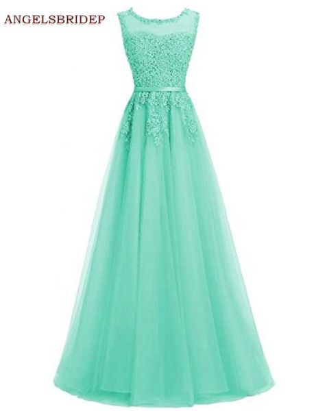 

party dresses angelsbridep long evening formal a-line vestidos de festa applique floor-length tulle wedding gowns, White;black