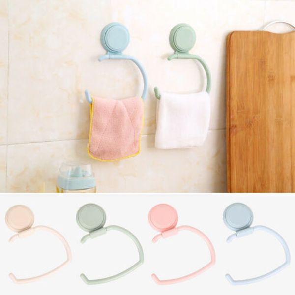 

cute strong transparent suction cup sucker wall hooks hanger kitchen bathroom
