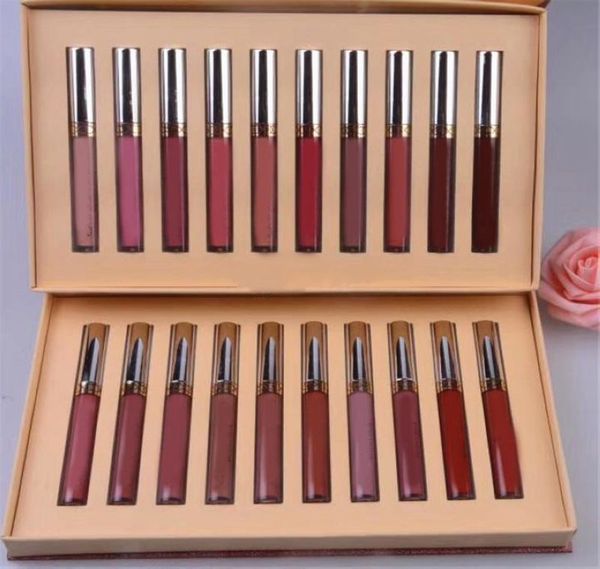 

Factory Direct DHL Free Shipping New Makeup Lips Lustrous Lip Gloss Matte Liquid Lipstick 2 Styles Mixed!1 Set = 10 Pieces