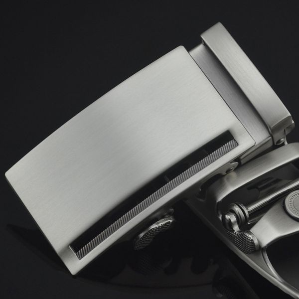

automatic single trousers belt men's belt casual buckle simple pants head buckle ly25-1057, Slivery;black