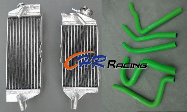 

aluminum radiator and grn hose for kx250 kx 250 90 91 92 93 1990 1991 1992 1993