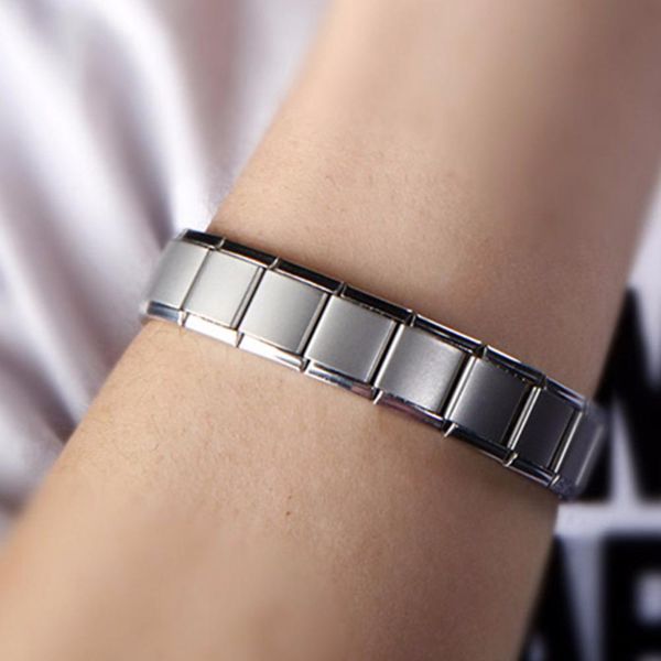 

2019 stainless steel bracelet for men of metal men's magnet bracelets health germanium stretch bracelet jewelry for father, Black