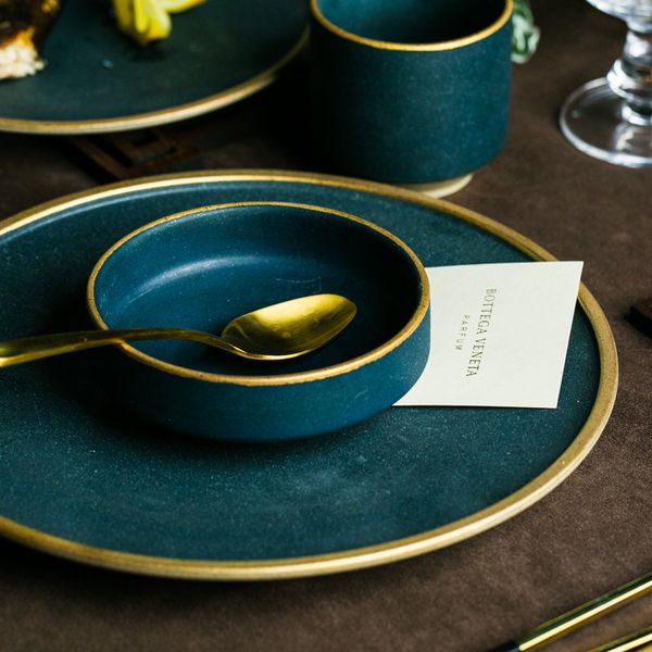 

урожай керамическая посуда тарелки и миски керамические плиты золотой инкрустацией steak food dish фарфор plate set