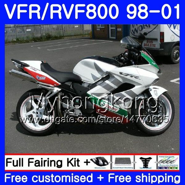 Корпус для Honda Interceptor VFR800R VFR800R 98 99 00 01 259HM.15 VFR800 VFR 800RR Castrol зеленый VFR 800 RR 1998 1999 2000 2001 обтекатель комплект