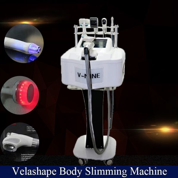

5 in 1 velashape velasmooth vacuum roller liposuction 40k cavitation rf body shaping weight loss slimming massage machine for body and face, Black