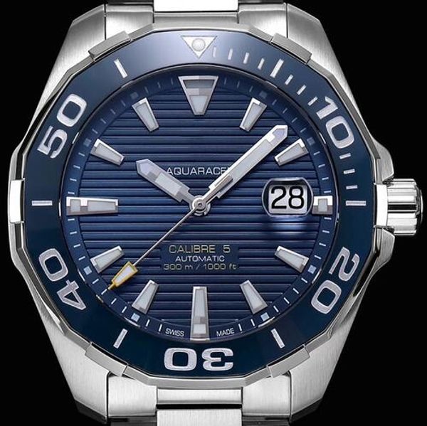 

Luxury мужских часы 300M серия WAY201A.BA0927 часы 316 из нержавеющей стали керамического кольца черная плита, синий циферблат 3-контактный календарь хронографа диа