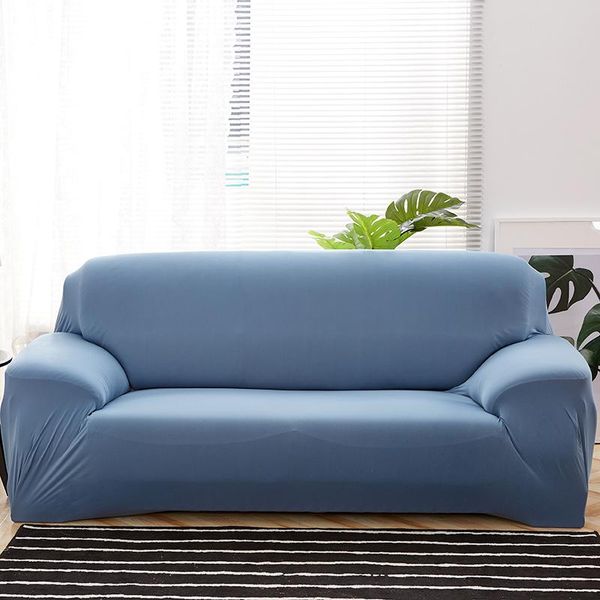 

42blue elastic sofa cover cotton solid color stretch slipcover corner sofa couch cover sofas for living room copridivano