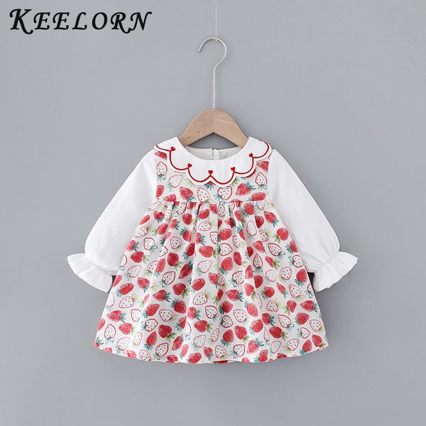 

girl's dresses keelorn print toddler girls dress kids outfit cute baby clothes long sleeve for party, Red;yellow