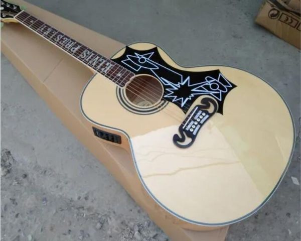 

2019 new elvis presley j200 acoustic guitar jumbo guitar flame maple body 43 inches j200 acoustic solid electrical acoustic