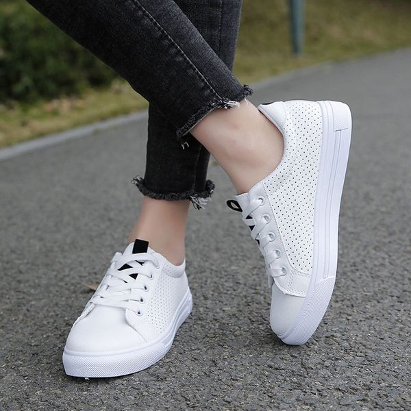 

women running shoes jogging sports sneakers fashion women' casual shoes lace-up flat sport cross-strap student sneaker#g4